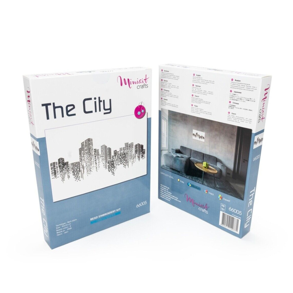 Bead Embroidery Kit Miniart Crafts 66005 The City DIY Modern Art Handmade Decor